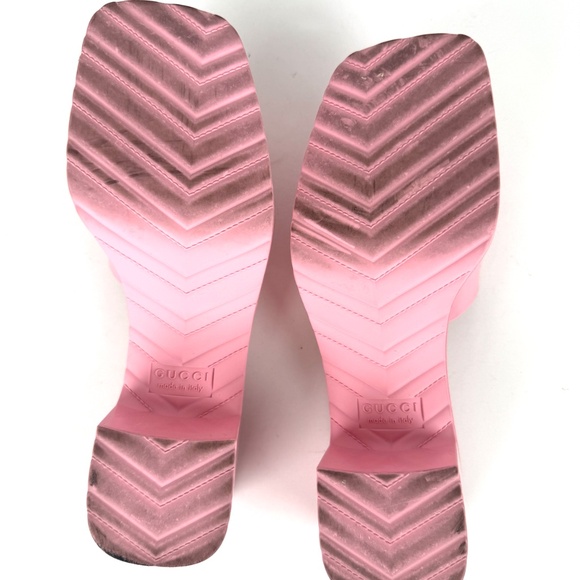GUCCI Rubber Pink Wild Rose Platform Slide Sandals 36, 6 - Picture 12 of 15